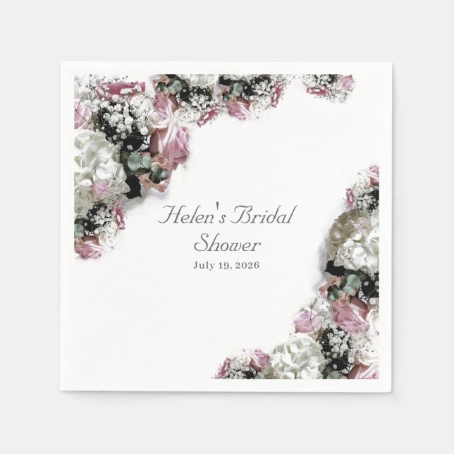 Elegant Catholic Bridal Shower Napkin (Front)