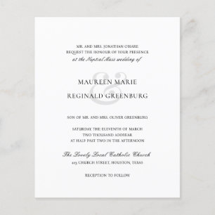 Elegant Catholic Budget Wedding Invitation