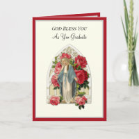 Elegant Catholic Graduation Virgin Mary Roses