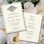 Elegant Catholic Ivory Wedding Reception Combo Invitation<br><div class="desc">Personalize our beautiful traditional Catholic ivory wedding invitations with a beautiful black and white line art drawing of the Holy Family, Jesus, Mary and St. Joseph. The back includes all the information for the reception, rsvp, & register. All text and fonts can be modified. There are many coordinating items that...</div>