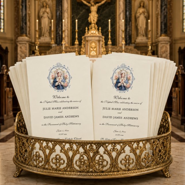 Elegant Catholic Latin Mass Wedding Program (Creator Uploaded)
