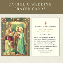 Elegant Catholic Mary & Joseph Wedding Holy Card