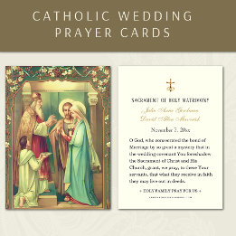 Elegant Catholic Mary & Joseph Wedding Holy Card