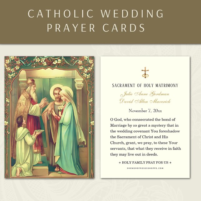 Elegant Catholic Mary & Joseph Wedding Holy Card (Creator Uploaded)