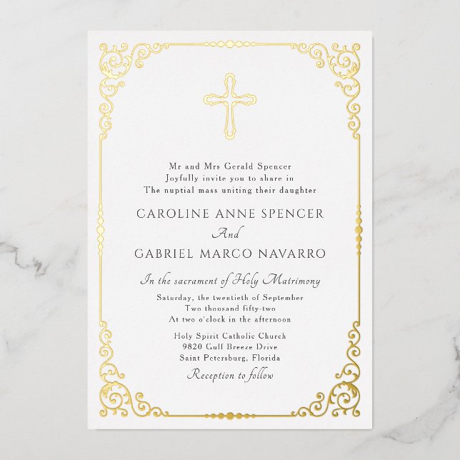 Elegant Catholic Mass Wedding (Front)