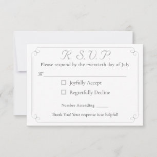 Elegant Catholic Monogrammed Wedding Response Card