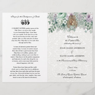 Elegant Catholic Traditional Mass Wedding Program