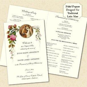 Elegant Catholic Traditional Mass Wedding Program