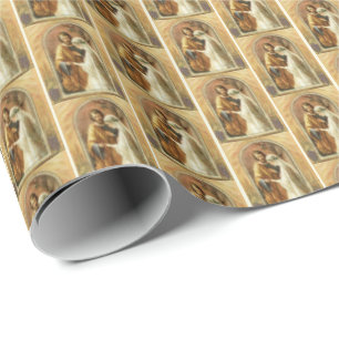 Elegant Catholic Virgin Mary St. Joseph Wedding Wrapping Paper