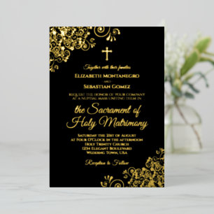 Elegant Catholic Wedding Classic Black Gold