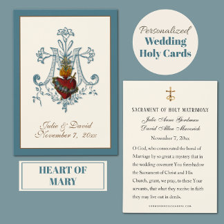 Elegant Catholic  Wedding Favour Card 