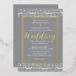 Elegant Catholic Wedding Invitation