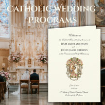 Elegant Catholic Wedding Latin Mass Program