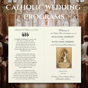 Elegant Catholic Wedding Mass Program