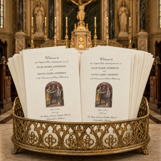 Elegant Catholic Wedding Mass Program (Creator Uploaded)