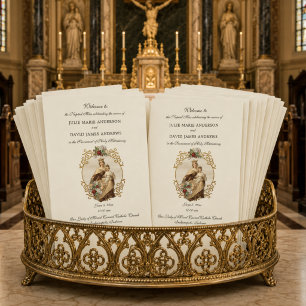 Elegant Catholic Wedding Mass Program