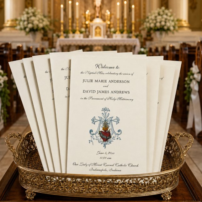 Elegant Catholic Wedding Mass Program (Creator Uploaded)