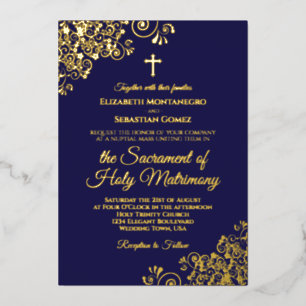 Elegant Catholic Wedding Navy Blue & Gold