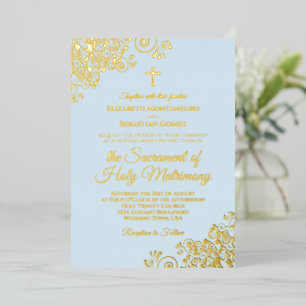 Elegant Catholic Wedding Powder Blue & Gold
