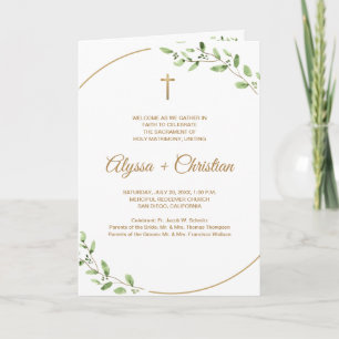Elegant Catholic Wedding Program With Readings  Programme