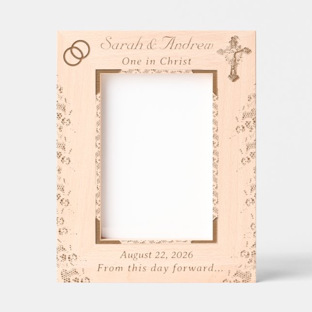 Elegant Catholic Wedding Vows Etched Frames (Front)