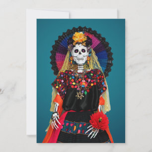 Elegant Catrina in Mexican Traditional Attire Invitation