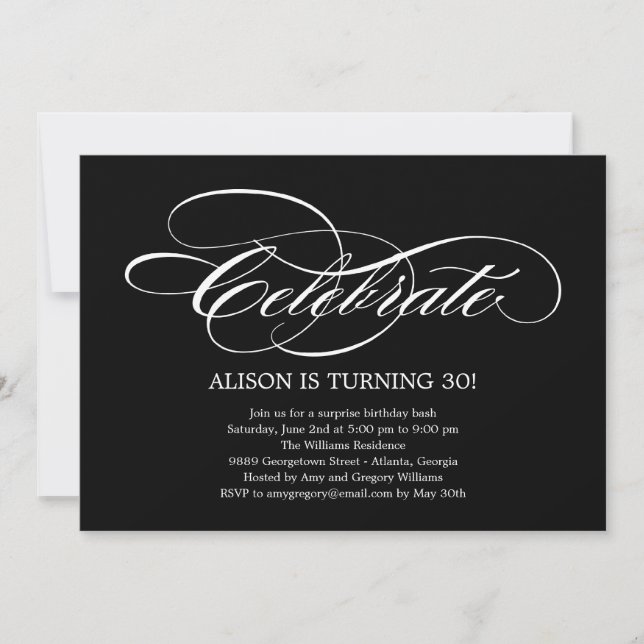 Elegant Celebration General Party Invitation (Front)