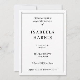 Elegant Celebration of Life Design Invitation