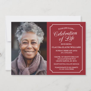 ELEGANT CELEBRATION OF LIFE FUNERAL INVITATION