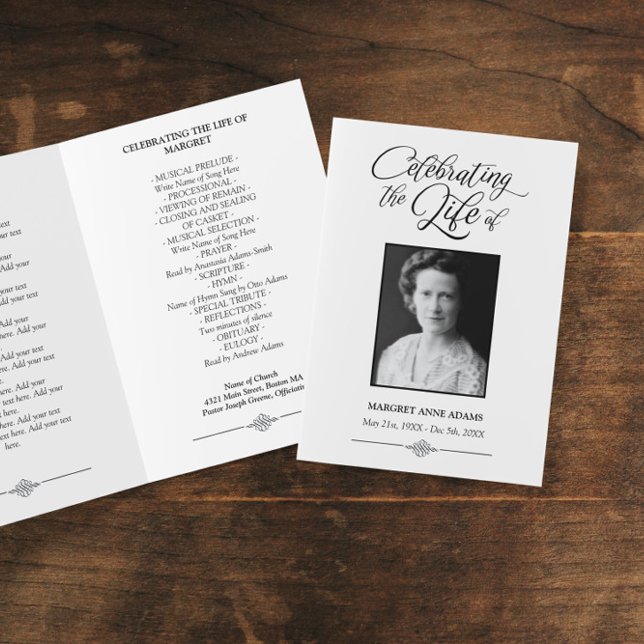 Elegant Celebration of Life Funeral Program Programme (Creator Uploaded)