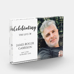 Elegant Celebration of Life Keepsake Photo Block