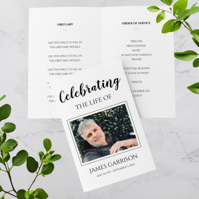 Elegant Celebration of Life Memorial Program Flyer (Creator Uploaded)