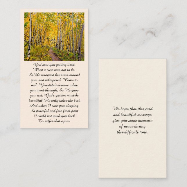Elegant Celebration of Life Memorial Service Card (Front/Back)