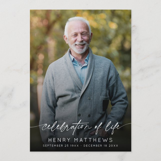 Elegant Celebration of Life Order of Service Programme (Front)