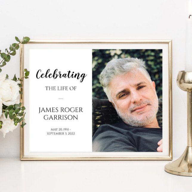 Elegant Celebration of Life Photo Celebrating Poster (Creator Uploaded)