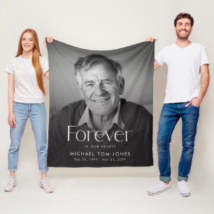 Elegant Celebration of Life Photo Funeral Fleece Blanket