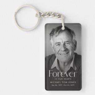 Elegant Celebration of Life Photo Funeral Key Ring
