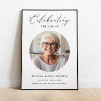 Elegant Celebration Of Life Photo Funeral Memorial