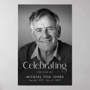 Elegant Celebration of Life Photo Funeral Poster