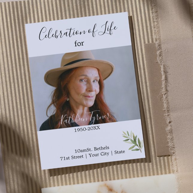 Elegant Celebration of Life Photo Invitation (Elegant Celebration of Life Photo Invitation
)