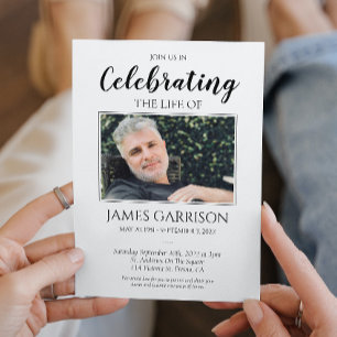 Elegant Celebration of Life Photo Invitation