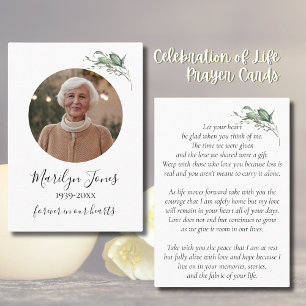 Elegant Celebration of Life Prayer Cards