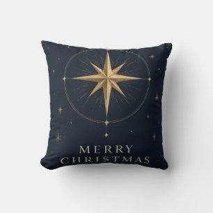 Elegant Celestial Christmas, Midnight Navy style Cushion