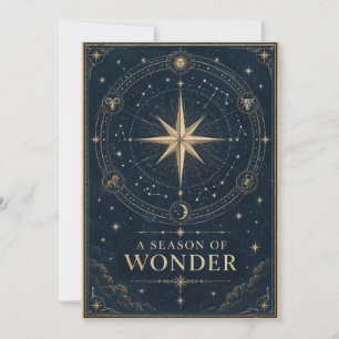 Elegant Celestial Christmas ,Vintage Eight Point Card