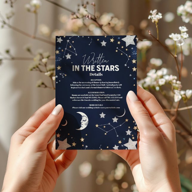 Elegant Celestial Crescent Moon Wedding Enclosure Card (Creator Uploaded)