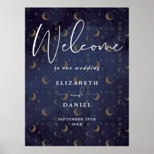 Elegant Celestial Mystical Wedding Welcome Sign