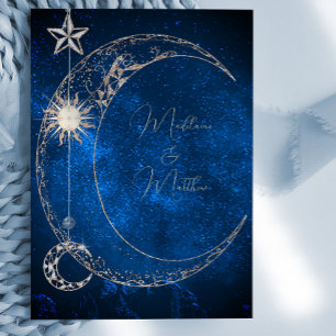 Elegant Celestial Stars Galaxy Evening Wedding Invitation