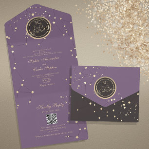 Elegant Celestial Wedding All In One Invitation