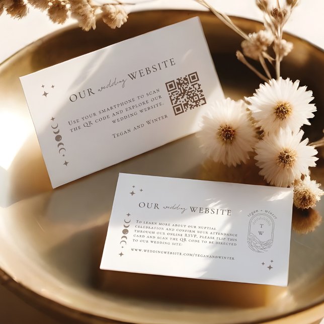 Elegant Celestial Wedding Website RSVP QR Code Enclosure Card (Elegant Celestial Wedding Website RSVP QR Code Enclosure Card)