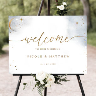 Elegant Celestial Wedding Welcome Sign